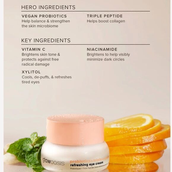 Glowoasis Probiotics + Triple Peptide Refreshing Eye Cream - Picture 5 of 7